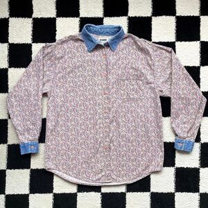Vintage Gitano Floral Denim Shirt M